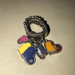 Heart dangling ring.